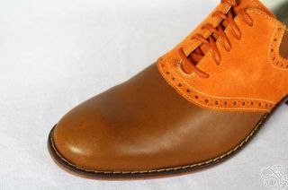 Cole Haan Air Colton Saddle Cognac/Orange w/ Nike Air Mens Dress Shoes