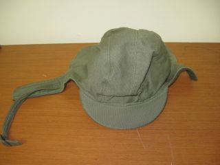 Navy Deck Hat/Cap Cold Weather w/Rear Flap, Wool Lining,& Chin