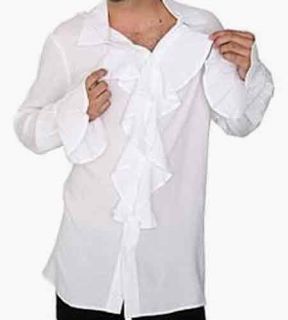 Hot Topic Social Collision White Pirate Ruffle Renaissance Shirt