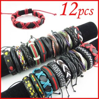 12pcs Weaved Reggae Bracelet Hemp Rope Handmade Vogue Wristbands