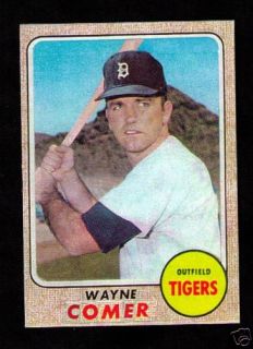 1968 Topps Baseball Wayne Comer Detroit Tigers World Series !