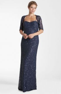 JS Collections Embellished Spaghetti Strap Gown & Bolero