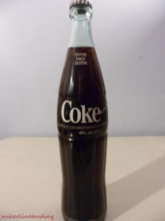 Vintage Coca Cola 16 oz Glass Bottle Full Coke