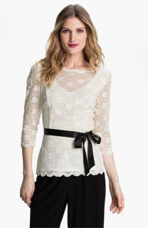 Alex Evenings Scalloped Lace Overlay Blouse