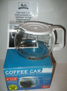 Melitta 4 Cup Coffee CARAFE BCM 4C Gevalia Black replacement pot