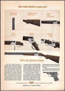   BERETTA Over and Under SHOTGUN AD Collectible Firearms Advertising