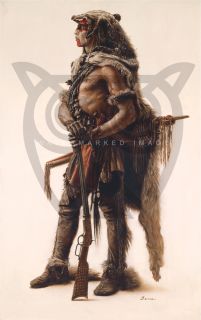 James Bama Northern Cheyenne Wolf Scout Anniversary Giclee Canvas 1 75