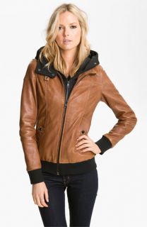 Soia & Kyo Leather Jacket with Removable Hoodie Liner