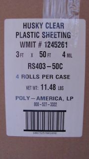 50 4 Mil Clear Plastic Sheeting Case of 4 Rolls