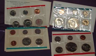 Coins Eisenhower Ike Dollar Coin Mint Sets 1972D 1977D Uncirculated