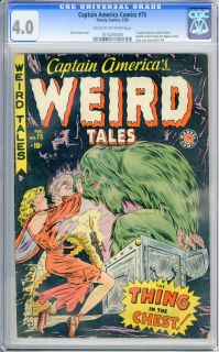 Capatin America Comics 70 1950 CGC VG 4 0 Cow pgs Weird Tales Marvel