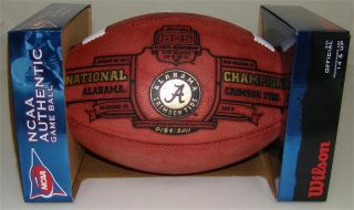  ALABAMA 2011 BCS CHAMPIONS LEATHER GAME FOOTBALL   LIMITED ED