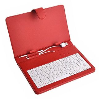 Pink Red Black White Leather Case + USB Keyboard for 7 Coby Kyros