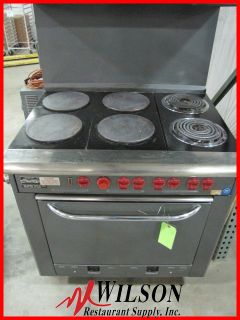 USED VULCAN 6 BURNER ELECTRIC COMMERCIAL RANGE E 36 VERY CLEAN W