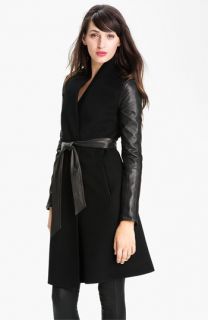 Dawn Levy Minka Wool & Leather Coat