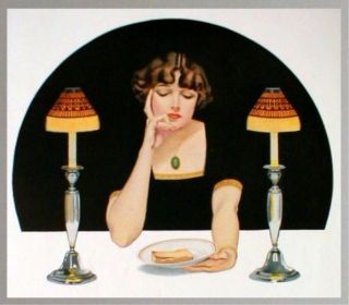1912 Coles Phillips Fadeaway Candlelight Dinner for One