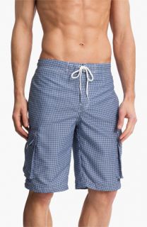 French Connection Gingham Plank Board Shorts