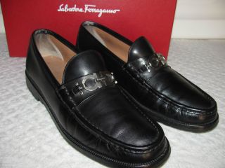 Salvatore Ferragamo Geneva Black Leather Gancini Loafer U s Size 9 5 D