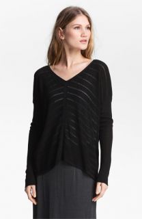 Eileen Fisher Stripe Knit V Neck Top (Online Exclusive)