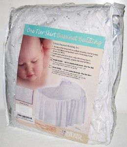  Bassinet Bedding Set Sheet Skirt White Infant Dust Ruffle