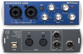  AUDIOBOX STUDIO 2CH COMPUTER RECORDER $75 TRS XLR & MIDI CABLE PACKAGE