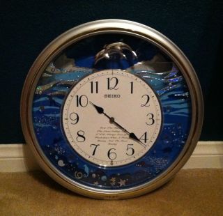 Seiko Dolphin Wall Clock Lighted Animated Musical Clock