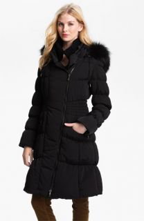 1 Madison Ruched Coat with Genuine Fox Fur