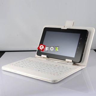 Zoll weiss Tablet PC Tasche mit Tastatur keyboard USB Schutztasche