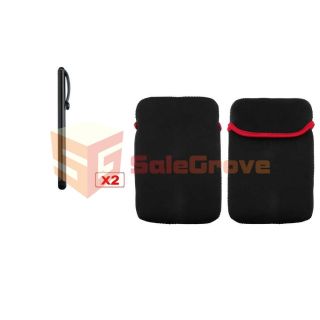 For Nook Color eBook 3G WiFi Reader 7 Red Sleeve Case Cover 2X Black