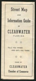 Vintage Street Map of Clearwater FL by Chamber Commerce