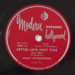 JIMMY WITHERSPOON blues jazz vocal r b 78 MODERN 1299 HEAR Better Love