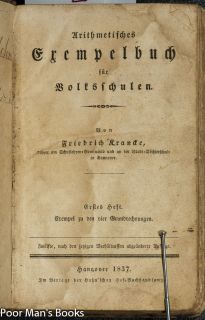  Erempelbuch Fur Volksschulen 1836 1837 4 dif Title Pages Math