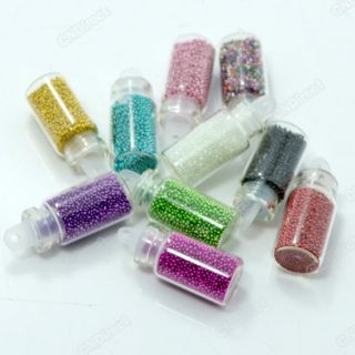 New 10 Bottles Nail Art Iridescent Confetti Glitter Mini Beads Spangle