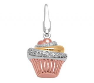 Affinity Sterling 1/10 ct tw Round Diamond Cupcake Charm —