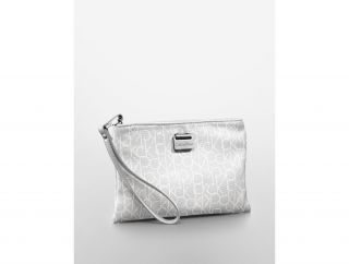 Calvin Klein Womens Simone Frame Logo Wristlet Bag