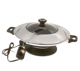 CooksEssentials Stainless Steel 14 Electric Skillet with Cook & Look 