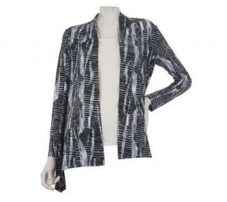 Linea by Louis DellOlio Printed Open Front Cardigan   A221816