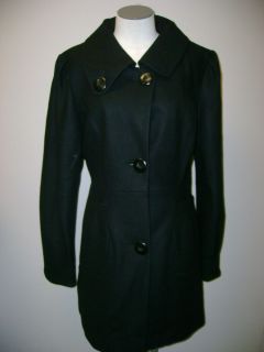 Velvet Heart Single Breasted Pinched Pocket and Sleeve Wool Coat L