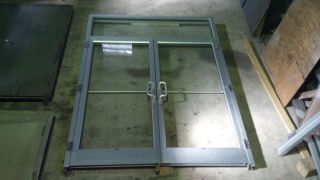 Aluminum Glass Commercial Double Door with Transom