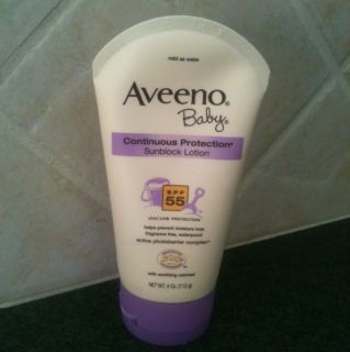 SPF 55 Aveeno Baby Continuous Protection Sunblock Lotion 4 oz 112g