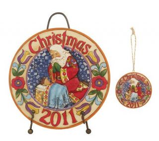 Jim Shore Heartwood Creek 2011 Annual Holiday Plate & Ornament Set 