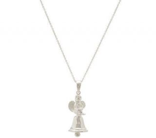 Its A Wonderful Life Sterling Angel Bell Pendant with 18 Chain