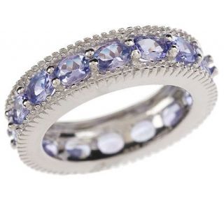 Sterling 2.20 ct tw Tanzanite Oval Eternity Band Ring —
