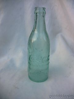 antique blue green glass coca cola coke bottle kankakee il