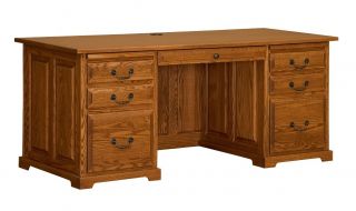 Amish Executive Computer Desk Hutch Home Office Solid Wood Oak Maple