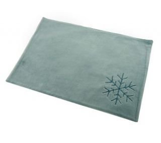 Set of 6 Brushed Velvet Snowflake Embroidered Placemats —