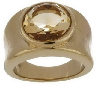 50 ct Faceted Round Gemstone Band Ring 14K Gold —