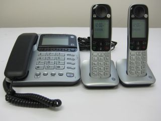 GE DECT 6 0 Corded Phone 30524EE3 w Cordless Handsets Caller ID