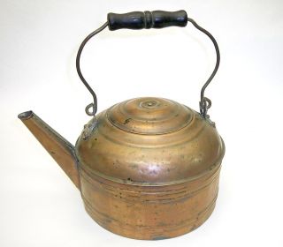 Vtg Antique Copper Paul Revere Tea Pot Kettle Urn Old