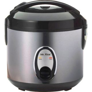 Stainless Steel Rice Cooker 6 Cup Non Stick Teflon Steamer & Warmer w